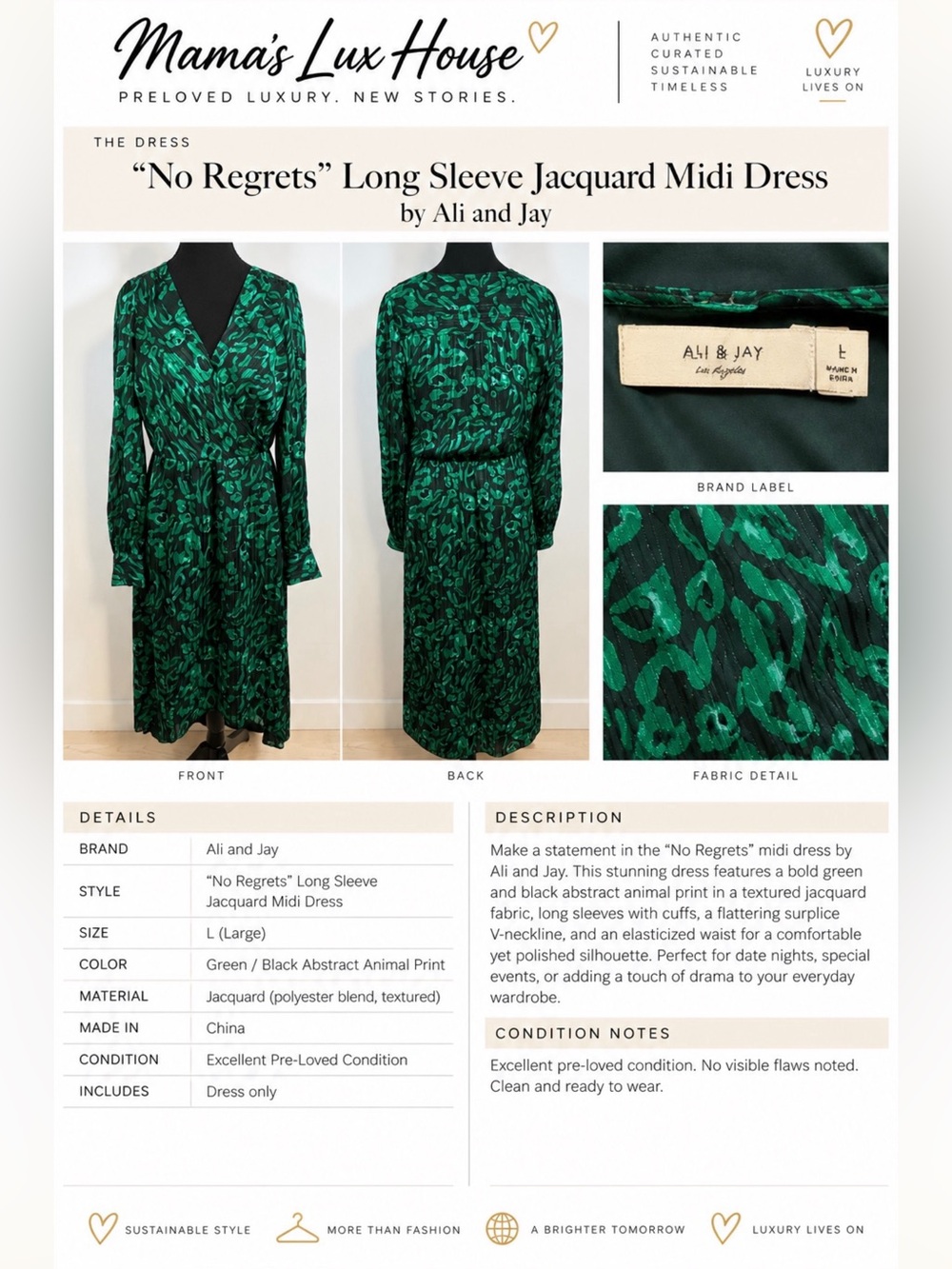 “No Regrets” Leopard Print Midi Dress by Ali and Jay